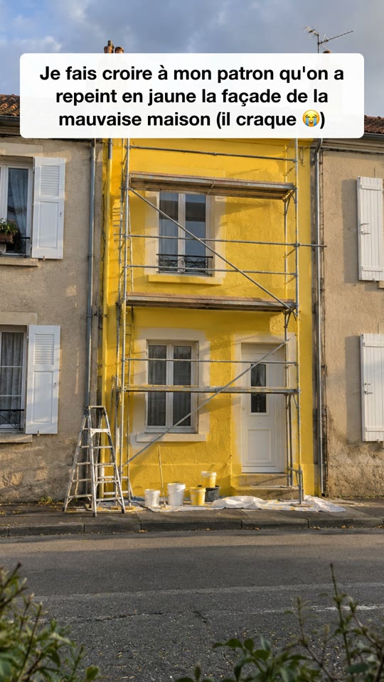 Maison repeinte en jaune